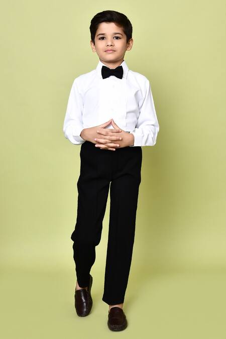 Shop_Petite Pomme_Black Terrycloth, Polyester Embroidery Thread Suit Set _Online_at_Aza_Fashions