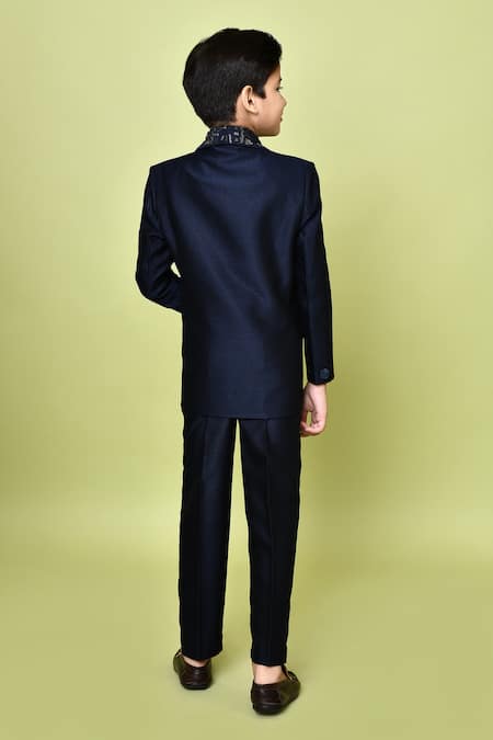 Petite Pomme Hand Embellished Coat & Pant Set 