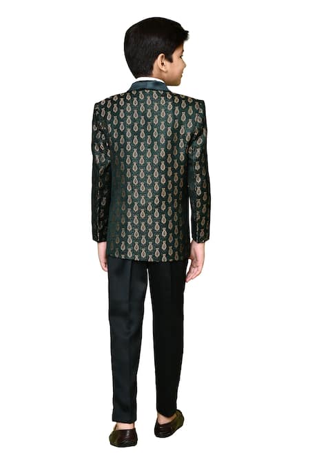Shop Samyukta Singhania Green Cotton Satin, Jacquard, Polyester Bottle Paisley Woven Suit Set Online at Aza Fashions Shop_Samyukta Singhania_Green Cotton Satin, Jacquard, Polyester Bottle Paisley Woven Suit Set _Online_at_Aza_Fashions