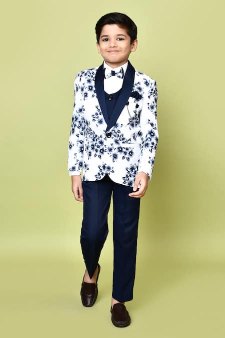 Samyukta Singhania Navy Floral Print Suit Set 