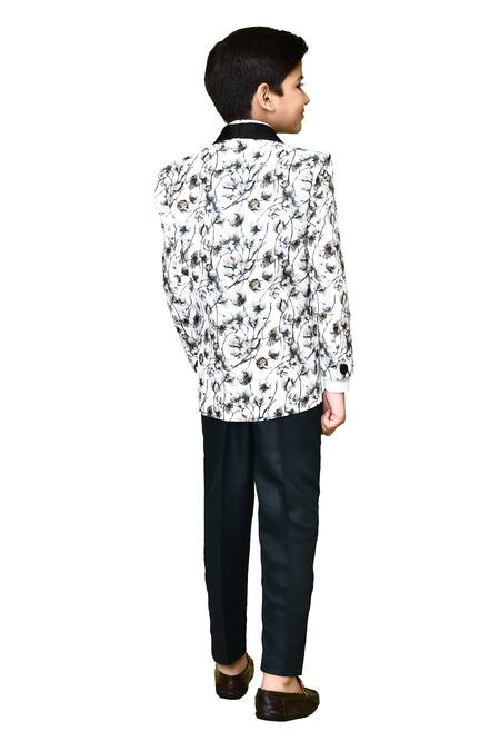 Shop_Petite Pomme_White Polyester, Terrycloth, Cotton Embroidery Blooming Tree Print Suit Set_Online_at_Aza_Fashions