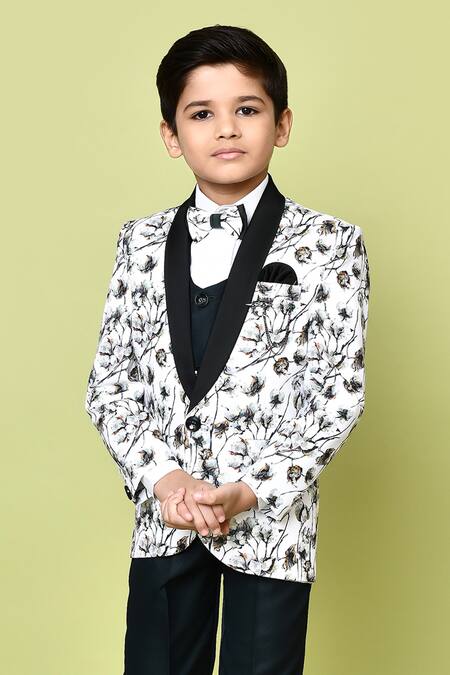 Buy_Petite Pomme_White Polyester, Terrycloth, Cotton Embroidery Blooming Tree Print Suit Set