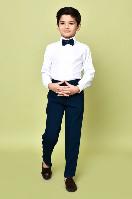 Petite Pomme_Blue Cotton , Terrycloth, Polyester, Cotton, Teal Aari Suit Set _Online_at_Aza_Fashions