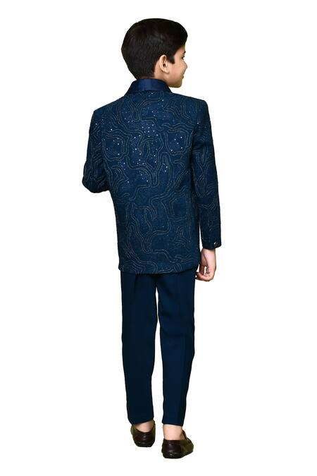 Shop Petite Pomme Blue Cotton , Terrycloth, Polyester, Cotton, Teal Aari Suit Set Online at Aza Fashions Shop_Petite Pomme_Blue Cotton , Terrycloth, Polyester, Cotton, Teal Aari Suit Set _Online_at_Aza_Fashions