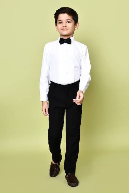 Petite Pomme_Black Satin, Terrycloth, Polyester, Sequins Aari Work Suit Set _Online_at_Aza_Fashions