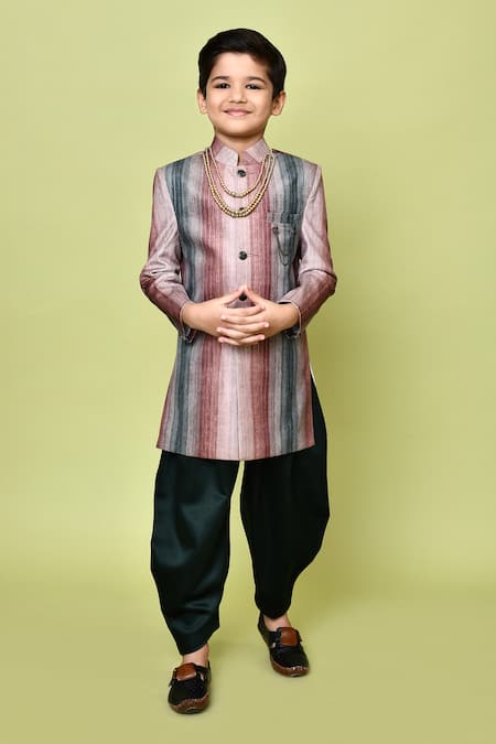 Samyukta Singhania Striped Sherwani & Dhoti Pant Set 