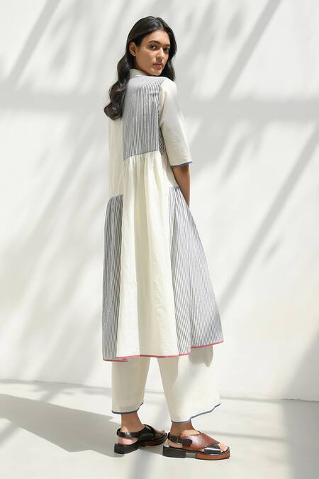 Shop Payal Pratap Ivory Handloom Cotton Solid Florina Plain Straight Pant at Aza Fashions Shop_Payal Pratap_Ivory Handloom Cotton Solid Florina Plain Straight Pant _at_Aza_Fashions