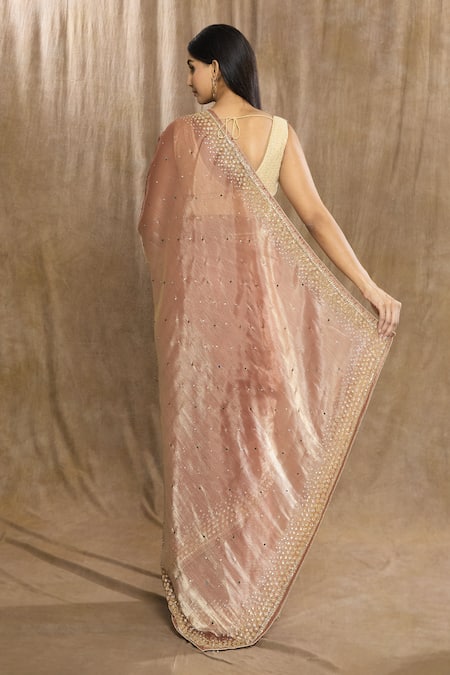 Samyukta Singhania Cutdana & Beads Hand Embroidered Saree with Running Blouse 