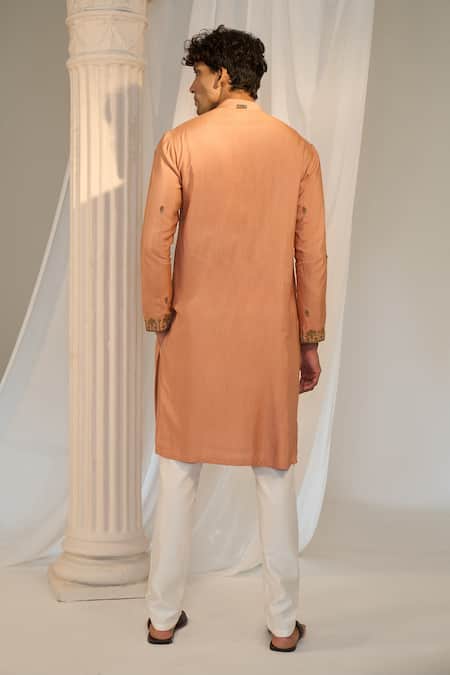 Soniya G X AZA Floral Embroidered Handloom Kurta Pant Set 