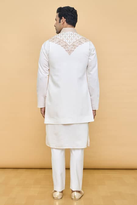 Soniya G X AZA Floral Jaal Embroidered Nehru Jacket Set 