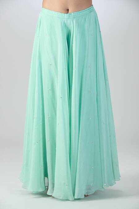 Varun Nidhika Blue Chiffon Embroidery, Sequins Sweetheart Neck Short Anarkali And Sharara Set at Aza Fashions Varun Nidhika_Blue Chiffon Embroidery, Sequins Sweetheart Neck Short Anarkali And Sharara Set _at_Aza_Fashions