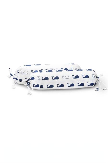 Buy White Organic Cotton Print Dolphin 2 Pcs Bolster Set by The Baby ...
