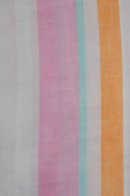 The Baby Atelier_Pink Organic Cotton Print Stripe Junior Quilt_Online_at_Aza_Fashions