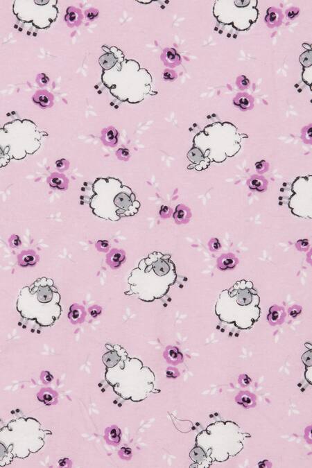 The Baby Atelier Pink Organic Cotton Sheep Print Baby Quilt Online at Aza Fashions The Baby Atelier_Pink Organic Cotton Sheep Print Baby Quilt_Online_at_Aza_Fashions
