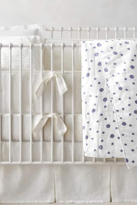 The Baby Atelier Purple Organic Cotton Polka Dot Print Baby Quilt 