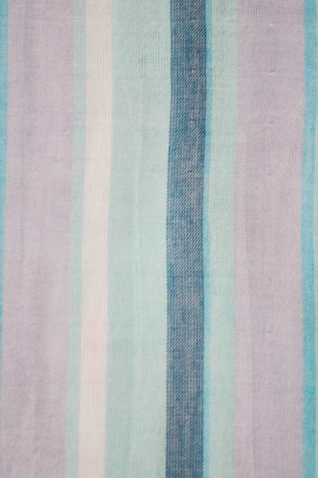 The Baby Atelier_Blue Organic Cotton Stripe Print Baby Quilt _Online_at_Aza_Fashions