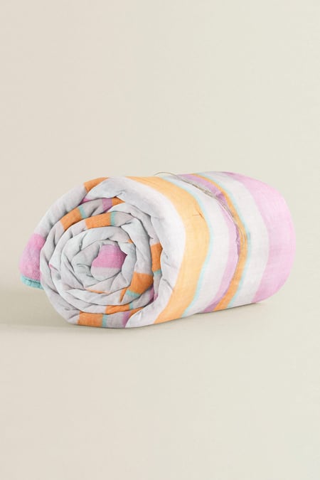 The Baby Atelier Linear Stripe Print Baby Quilt 