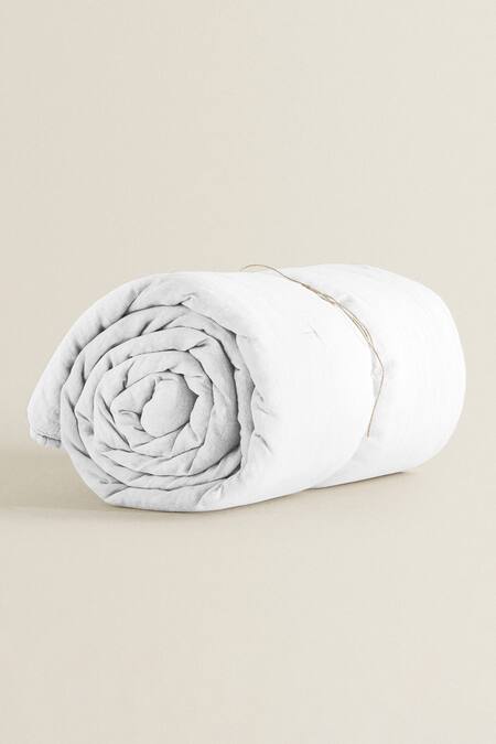 The Baby Atelier_White Organic Cotton Duvet Cover _Online_at_Aza_Fashions