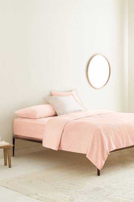 The Baby Atelier Pink Organic Cotton Queen Duvet Cover 