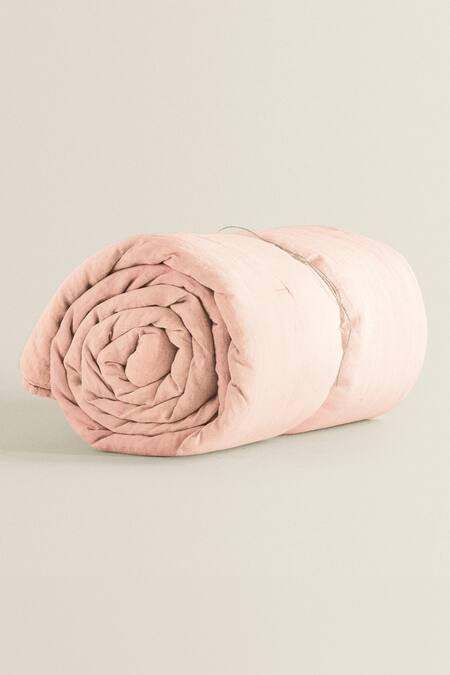 Shop The Baby Atelier Pink Organic Cotton Queen Duvet Cover at Aza Fashions Shop_The Baby Atelier_Pink Organic Cotton Queen Duvet Cover_at_Aza_Fashions