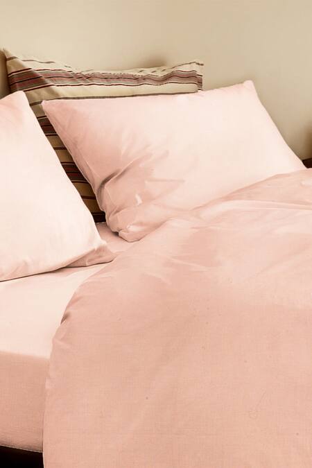 The Baby Atelier Pink Organic Cotton Queen Duvet Cover Online at Aza Fashions The Baby Atelier_Pink Organic Cotton Queen Duvet Cover_Online_at_Aza_Fashions