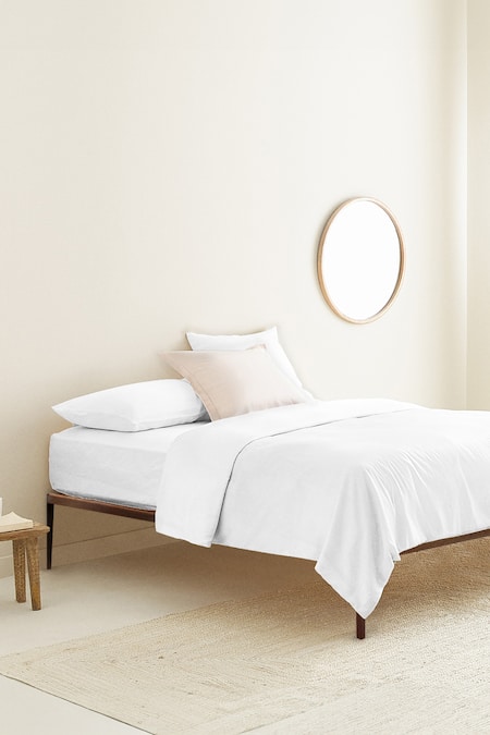 The Baby Atelier White Organic Cotton Plain Duvet Cover