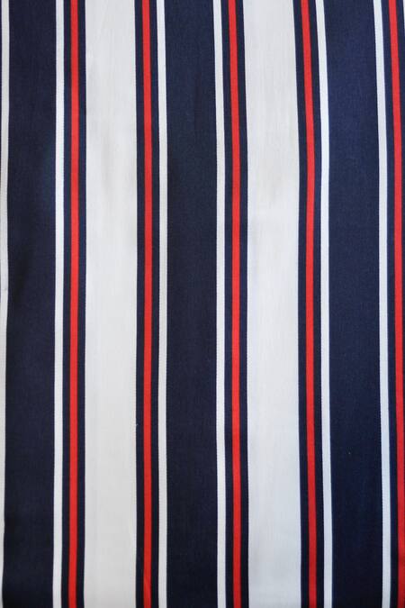 Buy_The Baby Atelier_Blue Organic Cotton Stripe Print Junior Bed Cover_Online_at_Aza_Fashions
