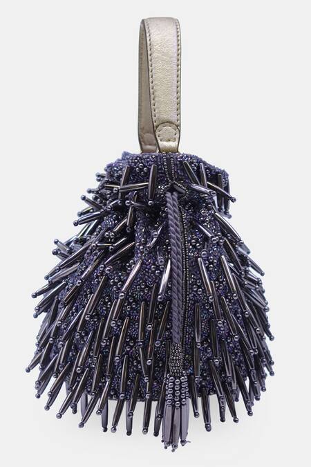 Buy_Versuhz_Purple Cutdana Porcupine Hand Embellished Potli _Online_at_Aza_Fashions