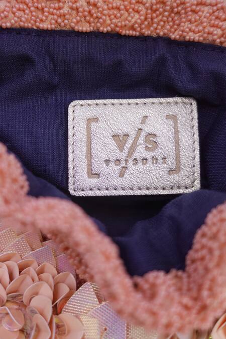 Buy Versuhz Peach 3d Flower Applique Hand Embroidered Potli Online at Aza Fashions Buy_Versuhz_Peach 3d Flower Applique Hand Embroidered Potli_Online_at_Aza_Fashions