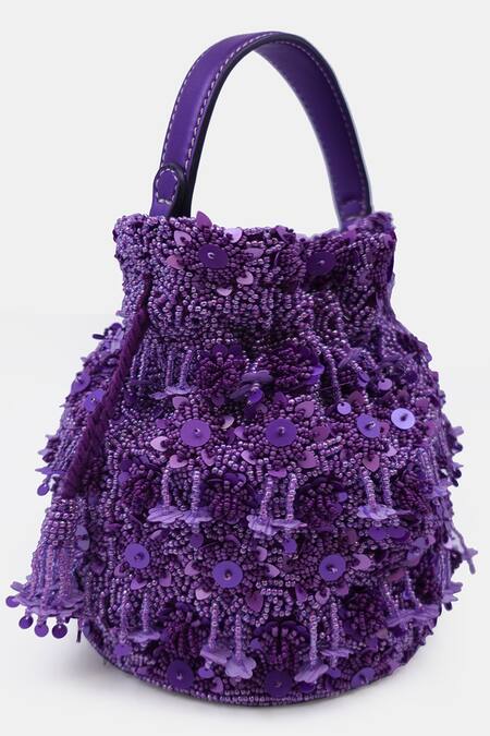 Shop_Versuhz_Purple Sequin Bead Embellished Potli _at_Aza_Fashions