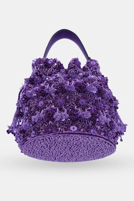 Versuhz_Purple Sequin Bead Embellished Potli _Online_at_Aza_Fashions