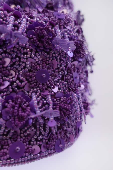 Buy_Versuhz_Purple Sequin Bead Embellished Potli _Online_at_Aza_Fashions