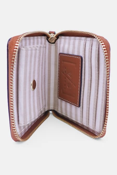 Versuhz Peach Bead Embroidered Small Compact Zip Around Wallet Online at Aza Fashions Versuhz_Peach Bead Embroidered Small Compact Zip Around Wallet_Online_at_Aza_Fashions