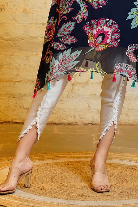 Buy Sajeda A Lehry Blue Silk, Georgette Ananya Asymmetric Printed Kurta And Dhoti Pant Set Online at Aza Fashions Buy_Sajeda A Lehry_Blue Silk, Georgette Ananya Asymmetric Printed Kurta And Dhoti Pant Set _Online_at_Aza_Fashions