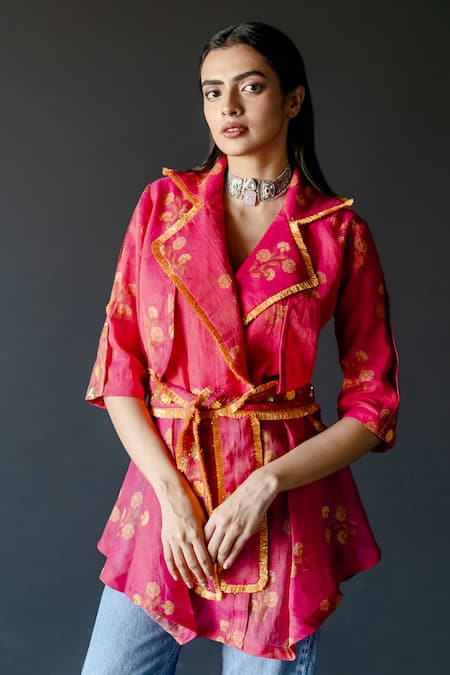 Shachi Sood Tissue Chanderi Floral Print Top 