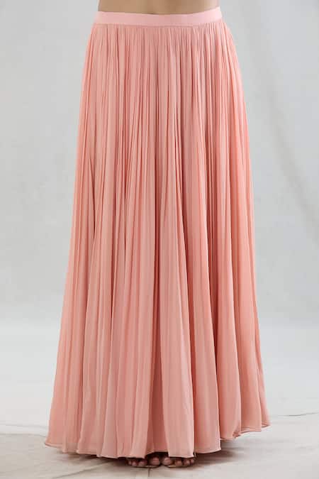 Buy Swati Wadhwani Couture Peach Organza, Georgette Pearls, Embroidery Scoop Pleated Lehenga With Blouse Online at Aza Fashions Buy_Swati Wadhwani Couture_Peach Organza, Georgette Pearls, Embroidery Scoop Pleated Lehenga With Blouse _Online_at_Aza_Fashions
