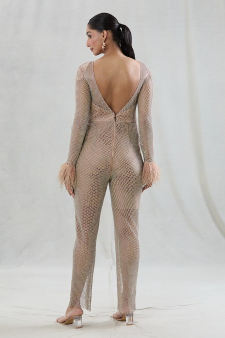 Swati Wadhwani Couture Jazz Mesh Embellished Jumpsuit 