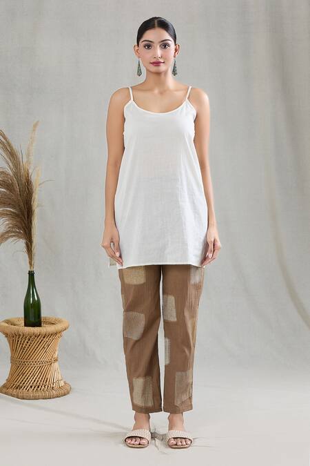 Buy Banana Labs Green Cotton Round Neck Striped Print Kurta And Pant Set Buy_Banana Labs_Green Cotton Round Neck Striped Print Kurta And Pant Set