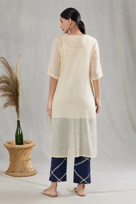 Banana Labs Striped Pattern Cotton Kurta & Pant Set 