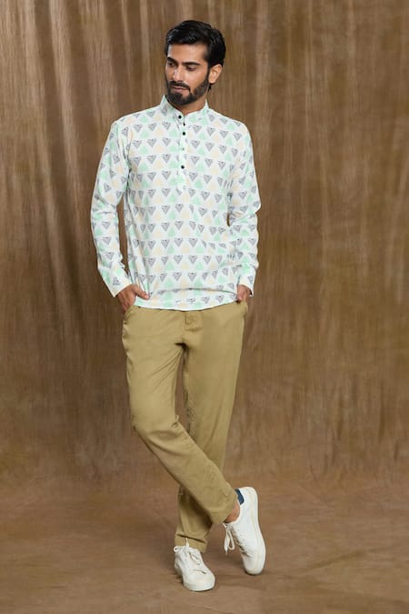 Arihant Rai Sinha Geometric Print Full Sleeve Shirt 