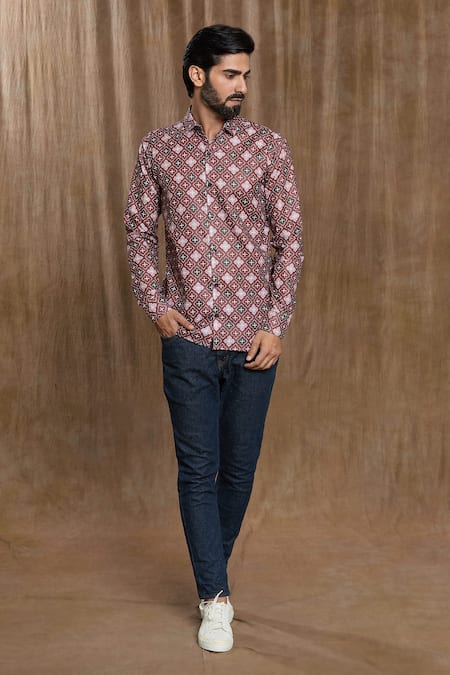 Arihant Rai Sinha Symmetric Motif Print Shirt 