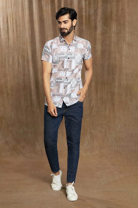 Arihant Rai Sinha Abstract Paisley Print Shirt 