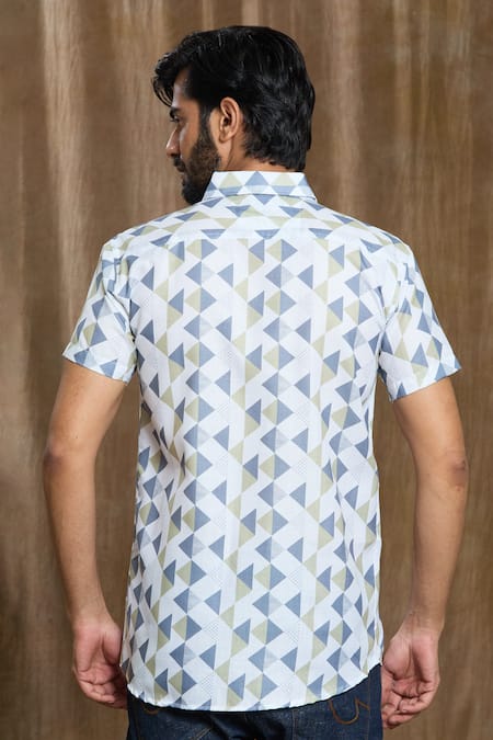 Shop_Arihant Rai Sinha_Multi Color Cotton Diamond Print Shirt _at_Aza_Fashions