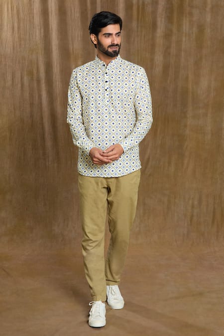 Arihant Rai Sinha Full Sleeve Symmetric Motif Print Shirt 