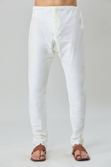 Arihant Rai Sinha_Blue Cotton Embroidery Floral Print Kurta And Churidar Set_at_Aza_Fashions