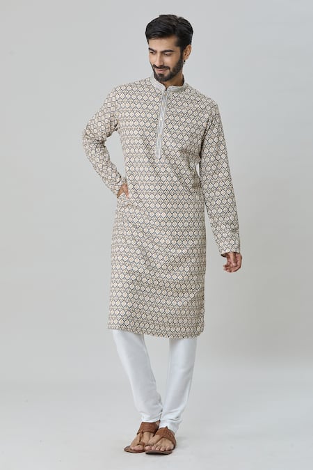 Arihant Rai Sinha Floral & Geometric Print Kurta Set 