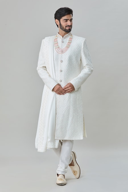 Arihant Rai Sinha Floral Embroidered Sherwani Churidar Set 