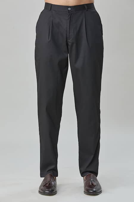 Arihant Rai Sinha_Black Cotton Cut Work, Stones Cutdana Hand Embroidered Sherwani And Pant Set_at_Aza_Fashions