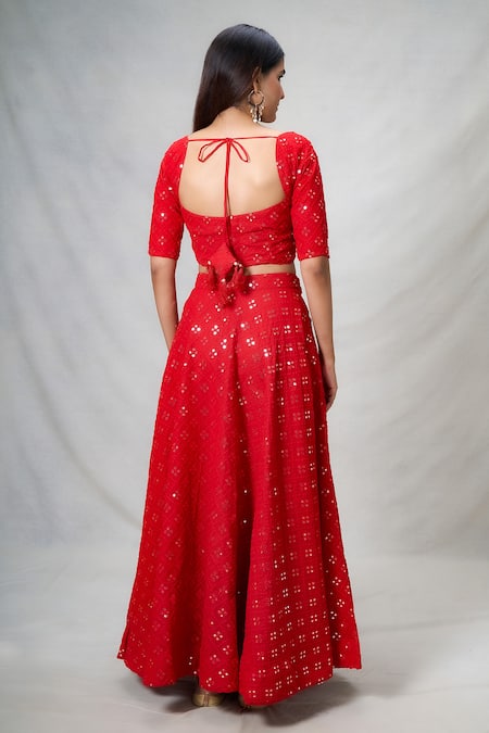 Samyukta Singhania Mirrorwork Embellished Lehenga Set 