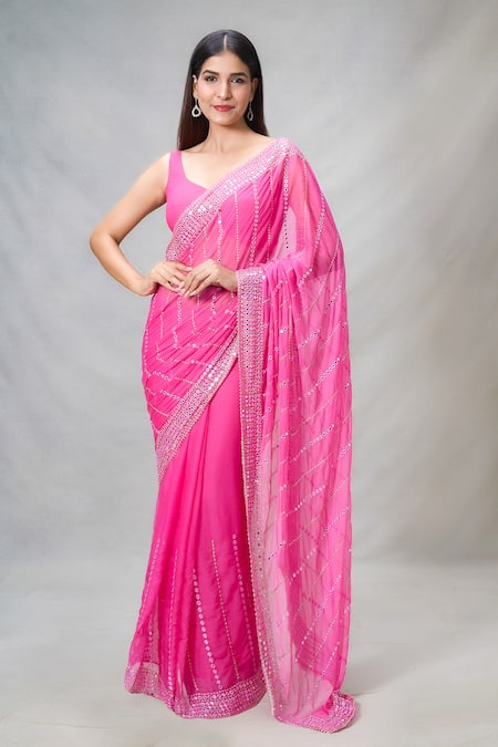 Samyukta Singhania Sheesha Vine Wave Pattern Embroidered Saree 